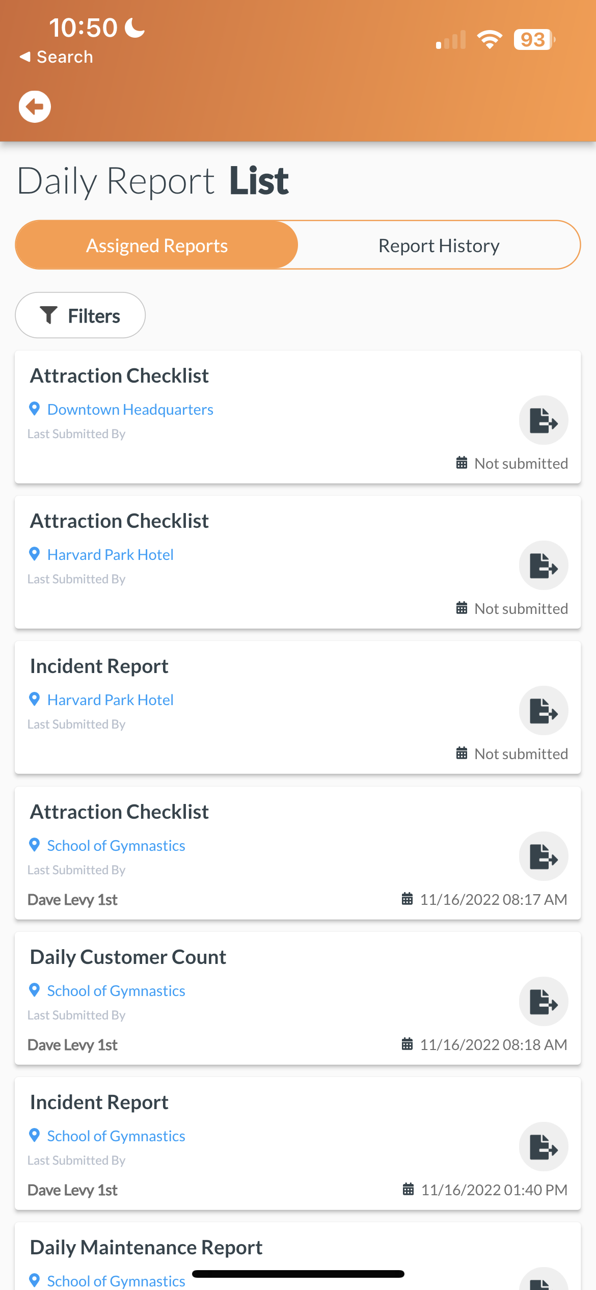 Daily Report List
